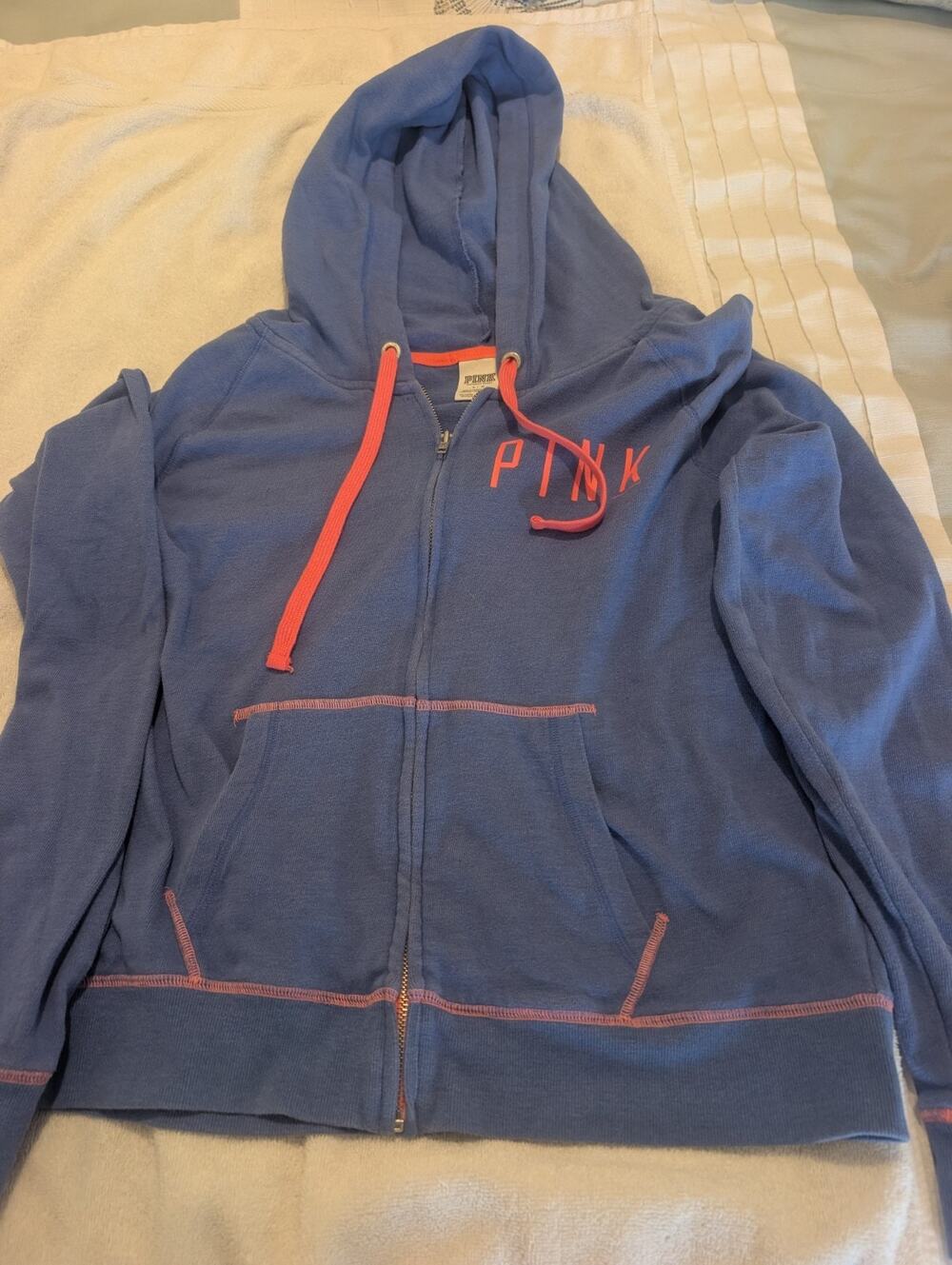 Pink Zipper Hoodie Large Purple with Pink Letters , Warm, Cozy, Comfortable